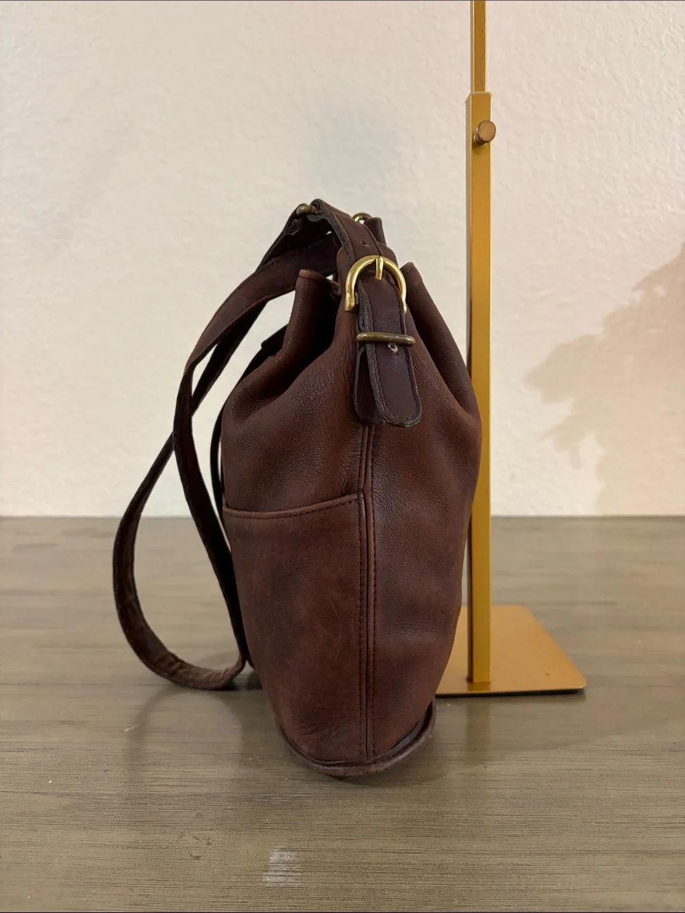 Coach 4151 Milk Chocolate Brown Vintage Drawstring Bucket Bag